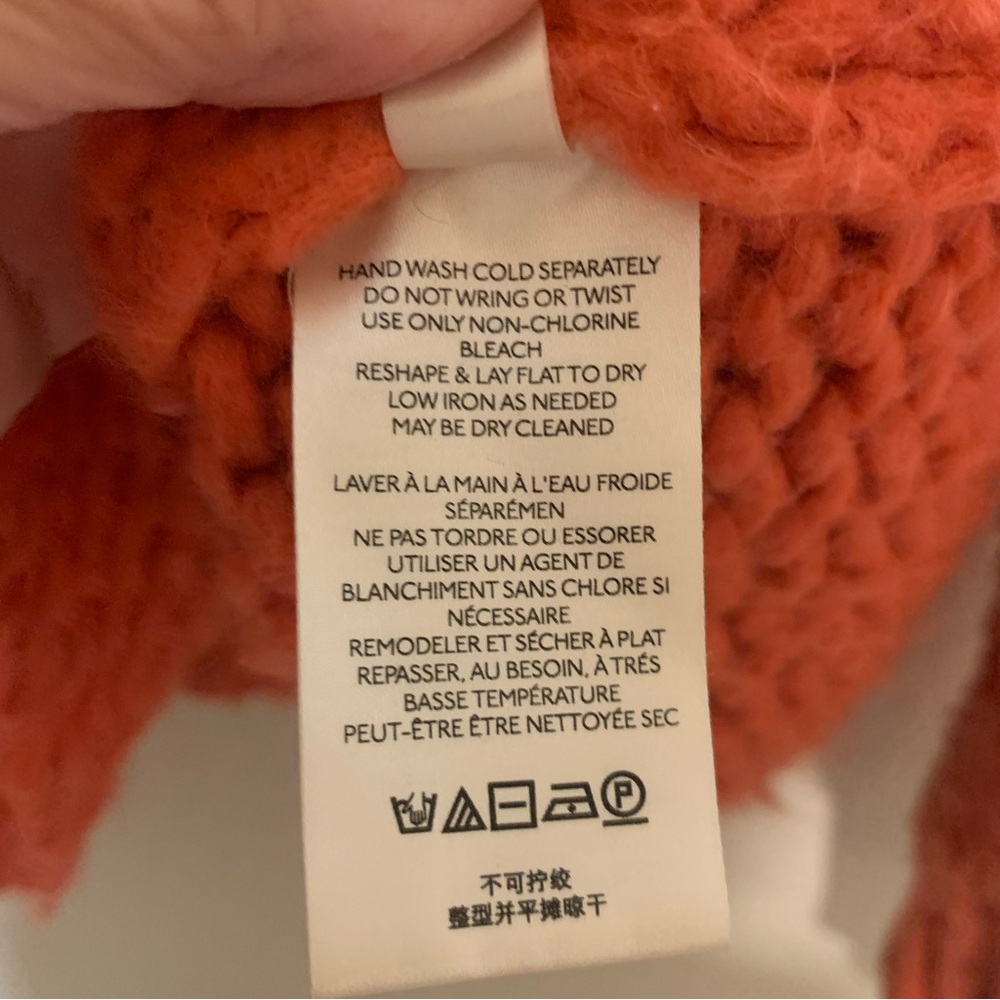 Free People Be There Chunky Knit Pullover Sweater Coral Oversized Small - Picture 15 of 15